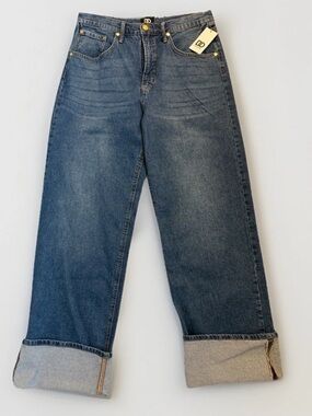 Dee Ocleppo Woman’s Mid Rise Relaxed Leg Denim Jeans Soho Wash Size 10